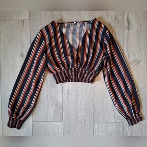 Shein crop peasant blouse